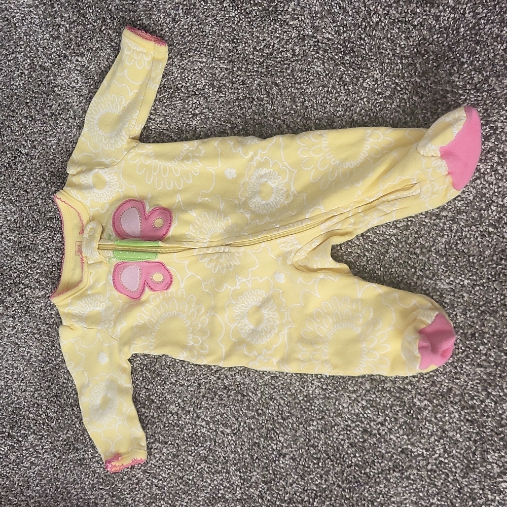 Newborn butterfly and flowers pajamas